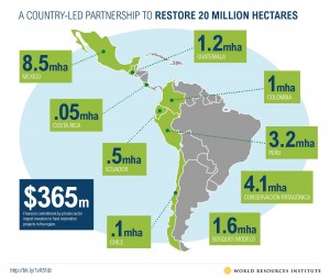 Monitoring the success of the 20X20 inititiave is one challenge scientists are facing. Map: World Resources Institute