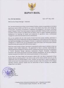 Will the letter from Bupati Rauf convince IFAD to fund Smart Tree-Invest for two more years?